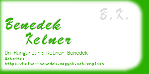 benedek kelner business card